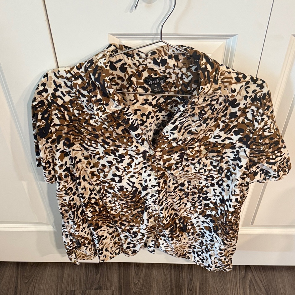 Erika Abstract Brown and Black Top